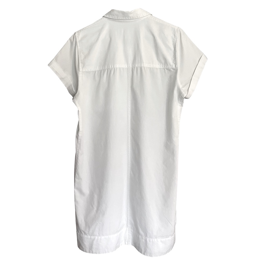 EUC J. CREW 100% Cotton White Button Front Short Sleeve Shift/Shirt Dress Size 6 - Picture 2 of 12